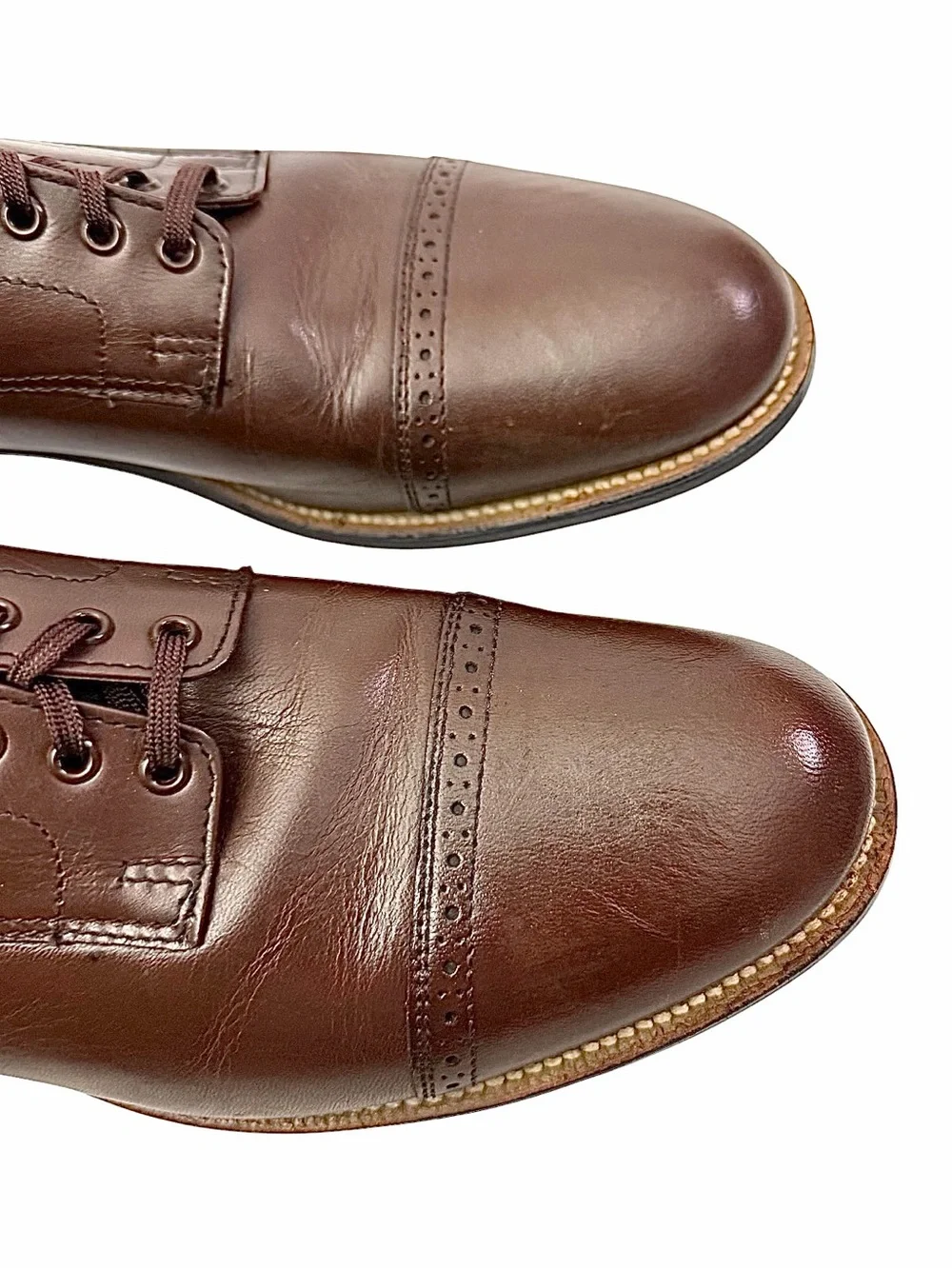 Vintage Stacy Adams Brown Leather Oxford Dress Shoes 8.5 D Classic